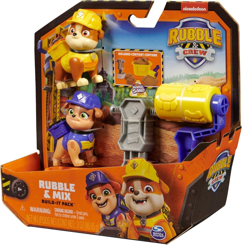 Rubble & Crew - zestaw figurek Rubble & Mix, 2 zabawki do budowania i piasek kinetyczny 85G, zabawka odpowiednia dla dzieci w wieku 3 lat i więcej Figurki Naty Shop