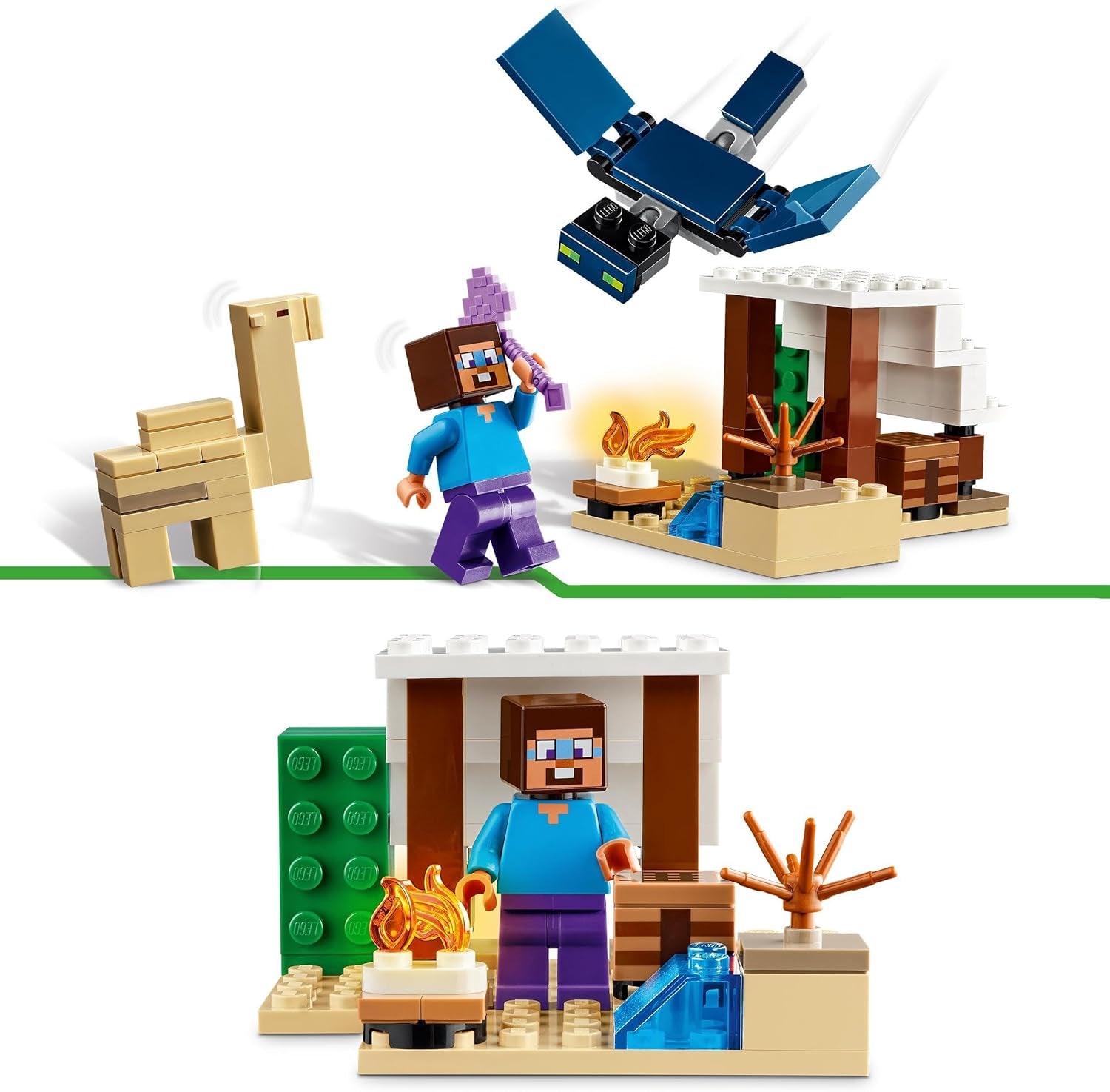 LEGO Minecraft Pustynna wyprawa Steve'a, zestaw gier wideo dla chłopców i dziewcząt, biom ze Stevem, dom, figurki i zabawka Camel, prezent dla graczy dla dzieci od 6 lat 21251 Zestawy do budowania Besuche w sklepie LEGO