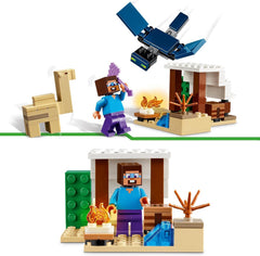 LEGO Minecraft Pustynna wyprawa Steve'a, zestaw gier wideo dla chłopców i dziewcząt, biom ze Stevem, dom, figurki i zabawka Camel, prezent dla graczy dla dzieci od 6 lat 21251 Zestawy do budowania Besuche w sklepie LEGO