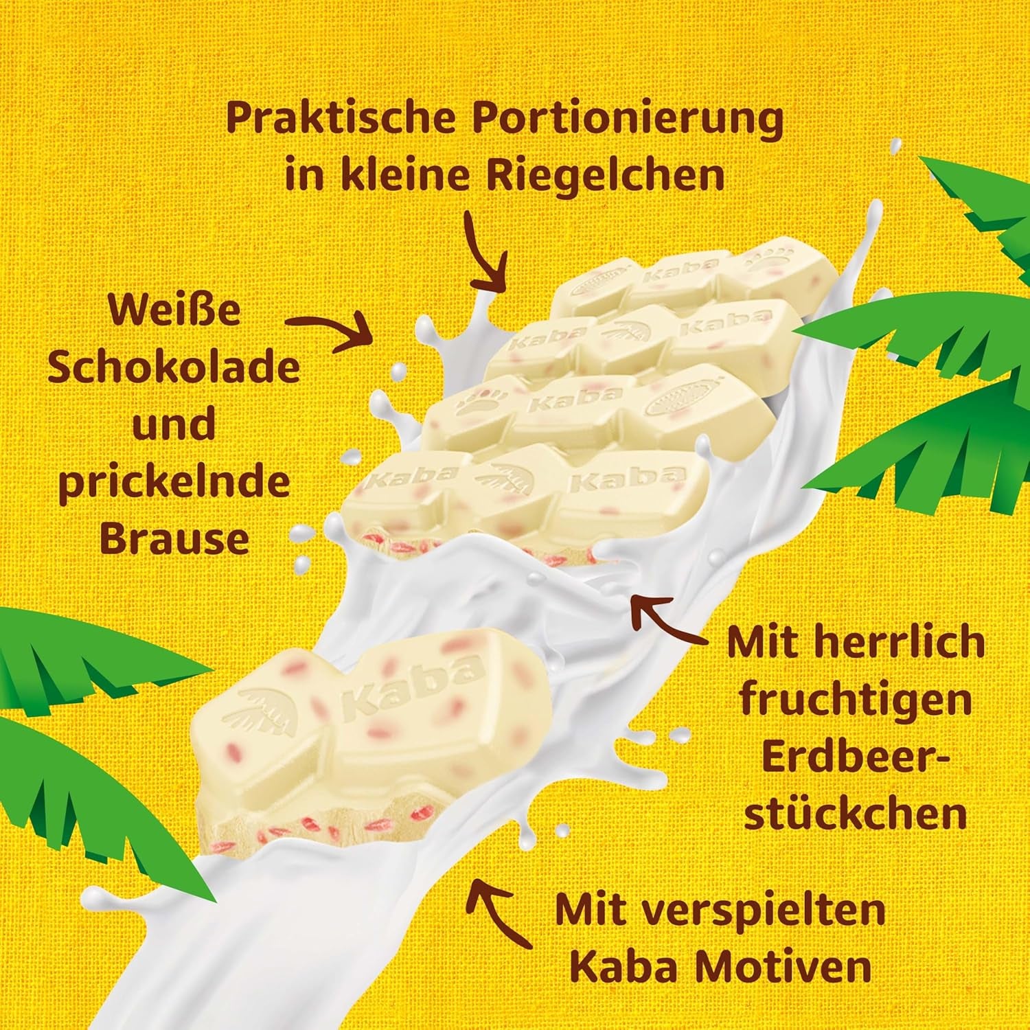 Kaba Biała Czekolada o Smaku Truskawkowym i Cukierki Musujące, Tabliczka Czekolady, Batonik 85g, Biała Czekolada o Smaku Truskawkowo-Owocowym i Cukierki Musujące o Smaku Kaba Original (3 szt.)