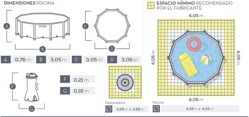 Basen o wymiarach 3 m x 76 cm z metalową ramą i pompą filtrującą 4485 litrów Niebieski 305 x 76 cm 28202UK