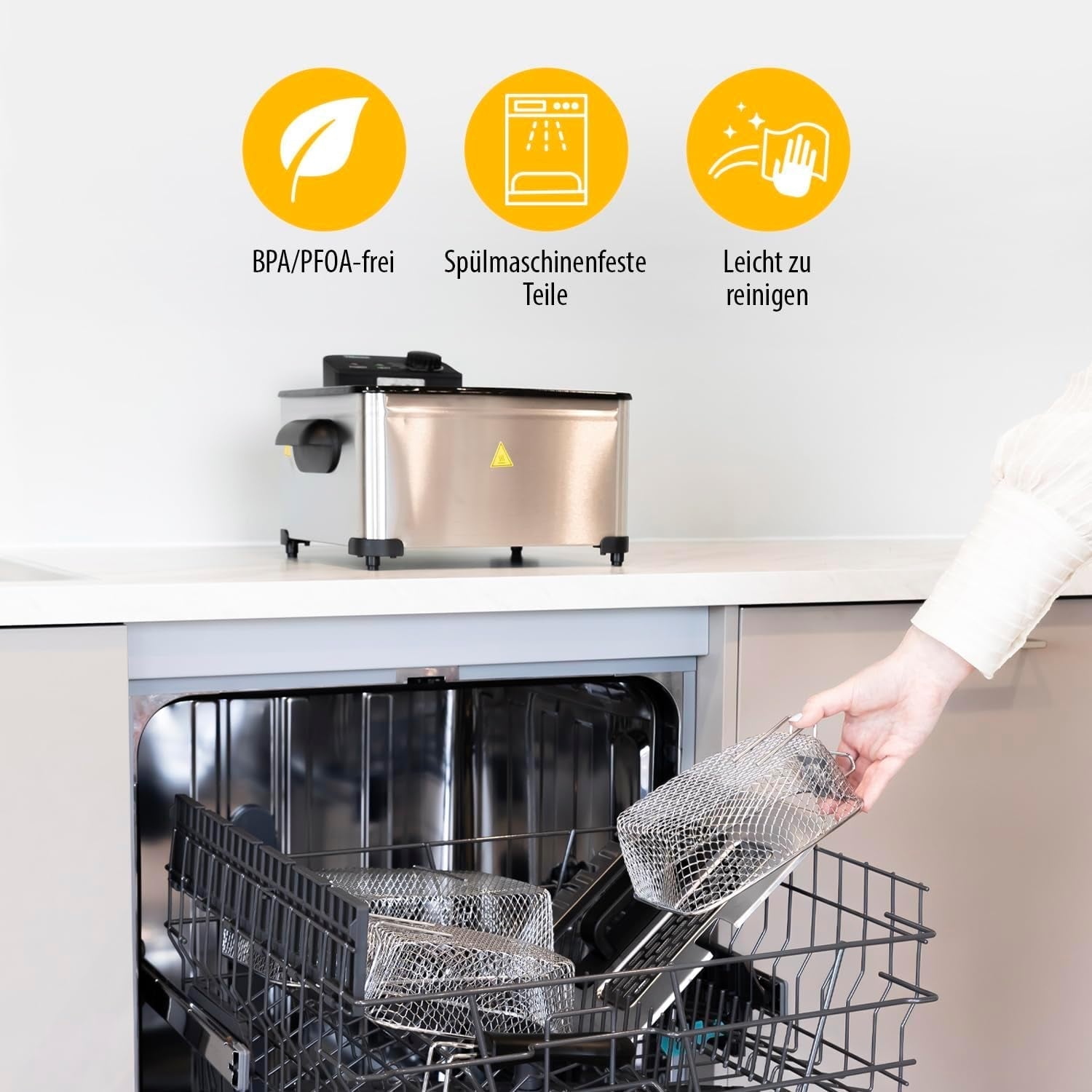 Frytkownica Tristar, 1 duży kosz i 2 małe kosze, regulowany termostat, strefa chłodzenia, 5 litrów, 2000 W, FR-6949 AGD Naty Shop