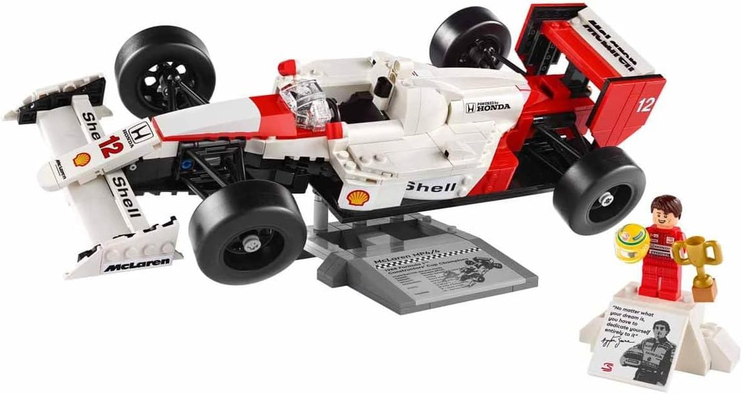 LEGO Icons Zestaw modeli samochodów Mclaren MP4/4 i Ayrton Senna, zestaw samochodów wyścigowych F1 dla dorosłych z minifigurką kierowcy, przedmiot kolekcjonerski, pomysł na prezent dla mężczyzn, kobiet, dla niego i dla niej 10330 Zestawy do budowania Besuche w sklepie LEGO