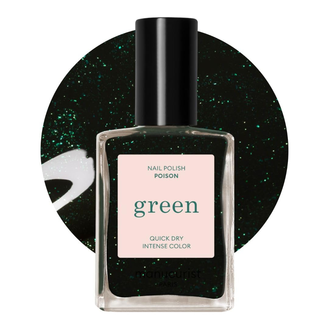 Oja Manucurist Verde Maro Castaniu - Oja cu Uscare Rapidă - Unghii DIY - Vegană, Fără 12 Unghii - Pe Bază de Plante - Fabricată în Franța