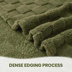 Good Nite Przytulny koc Puszysty koc narzutowy Narzuta z polaru Przytulny miękki zielony koc w kratkę Wiosna Lato Jesień Zima Cztery pory roku (150X200 cm oliwkowa zieleń) Good Nite Łóżka i koce