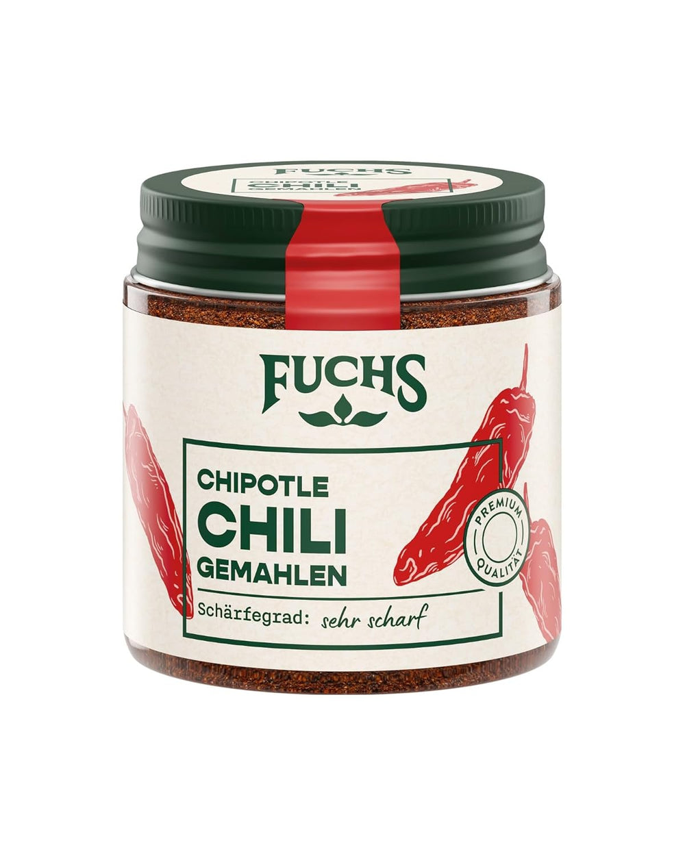 Fuchs Gewürze - Chipotle Chili gemahlen | Rauchiges Chilipulver | Chili w proszku w jakości Premium 50 g im wiederverschließbaren Gewürzglas