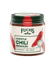 Fuchs Gewürze - Chipotle Chili gemahlen | Rauchiges Chilipulver | Chili w proszku w jakości Premium 50 g im wiederverschließbaren Gewürzglas