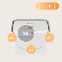Lionelo BABYBLISS 20W Podgrzewacz do chusteczek nawilżanych i małych ręczników, 20W dla niemowląt, wbudowana lampka nocna, 3 stopnie ogrzewania, panel dotykowy, utrzymuje wilgotność chusteczek