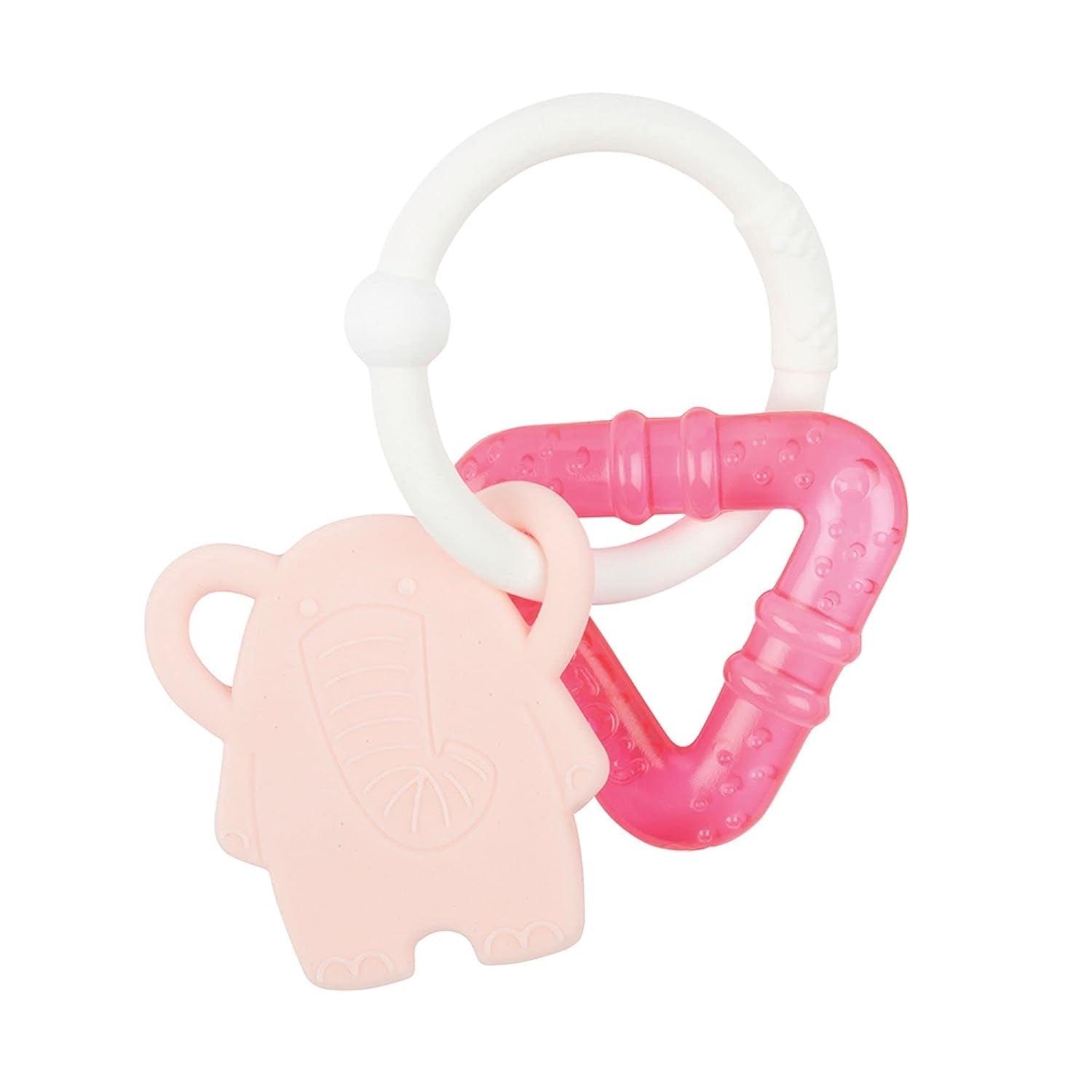 Inel de dentiție răcoritor din silicon Nattou, Șoricel, Umplut cu apă, Fără BPA, 13,5 x 10,5 x 15 cm, Silicon, Albastru/Alb