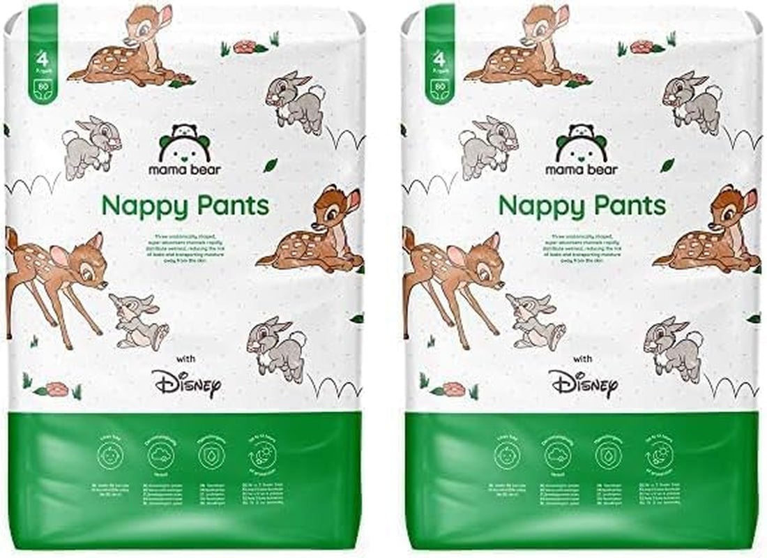 Marka Amazon: pieluchy Mama Bear Disney, rozmiar 5 (12-17 kg) - pudełko miesięczne, białe, 140 sztuk (2 opakowania po 70 sztuk)