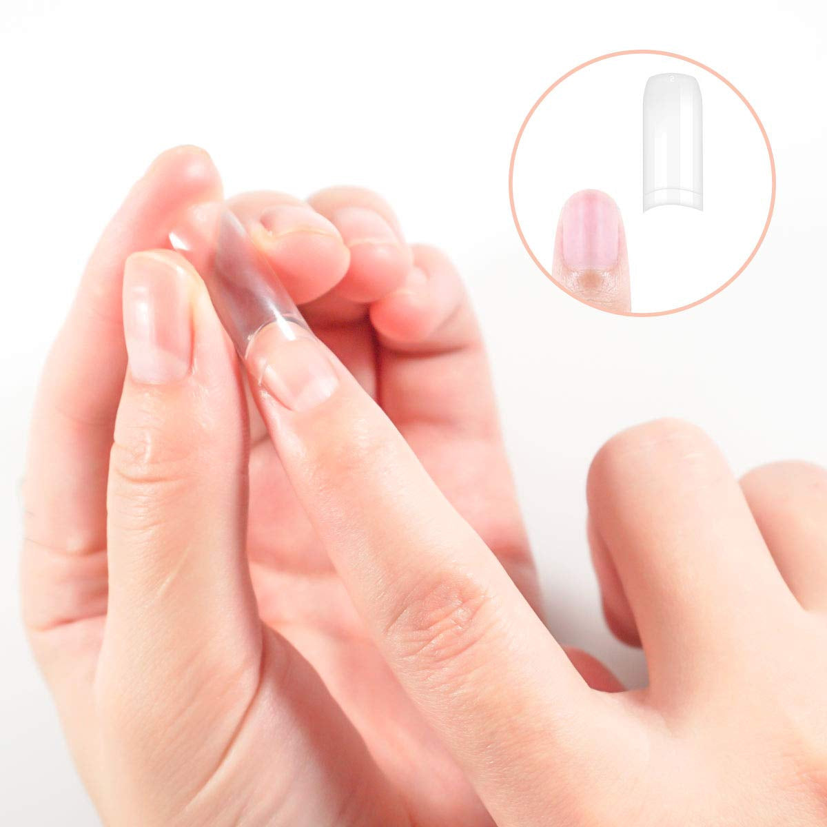 Unghii false, 500 bucăți, culori naturale, artificiale, unghii false, 10 mărimi, DIY, acrilice, cu cutie, perie de unghii, împingător de cuticule și pilă de unghii