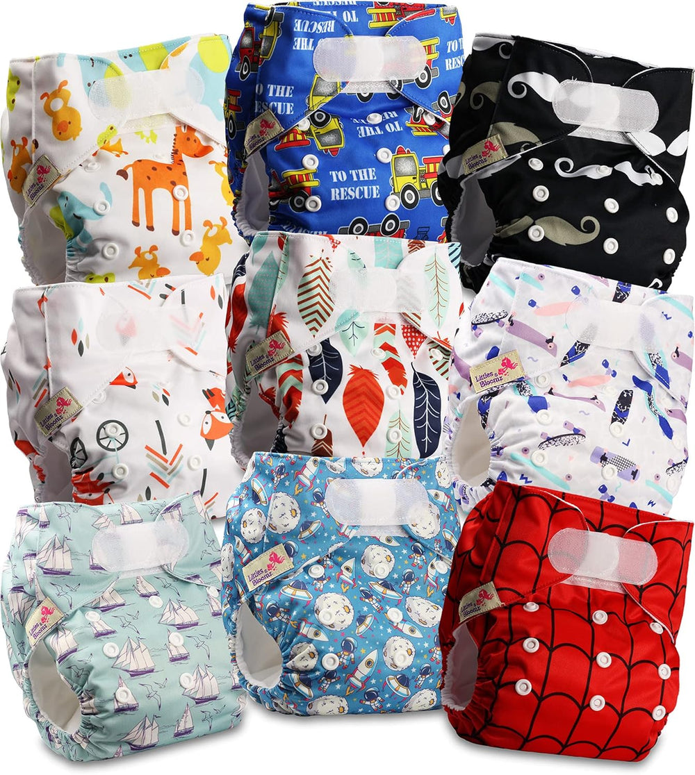 Pieluszka wielokrotnego użytku Littles and Bloomz FLV2-0602, standardowe zapięcie na rzep, 6 pieluszek