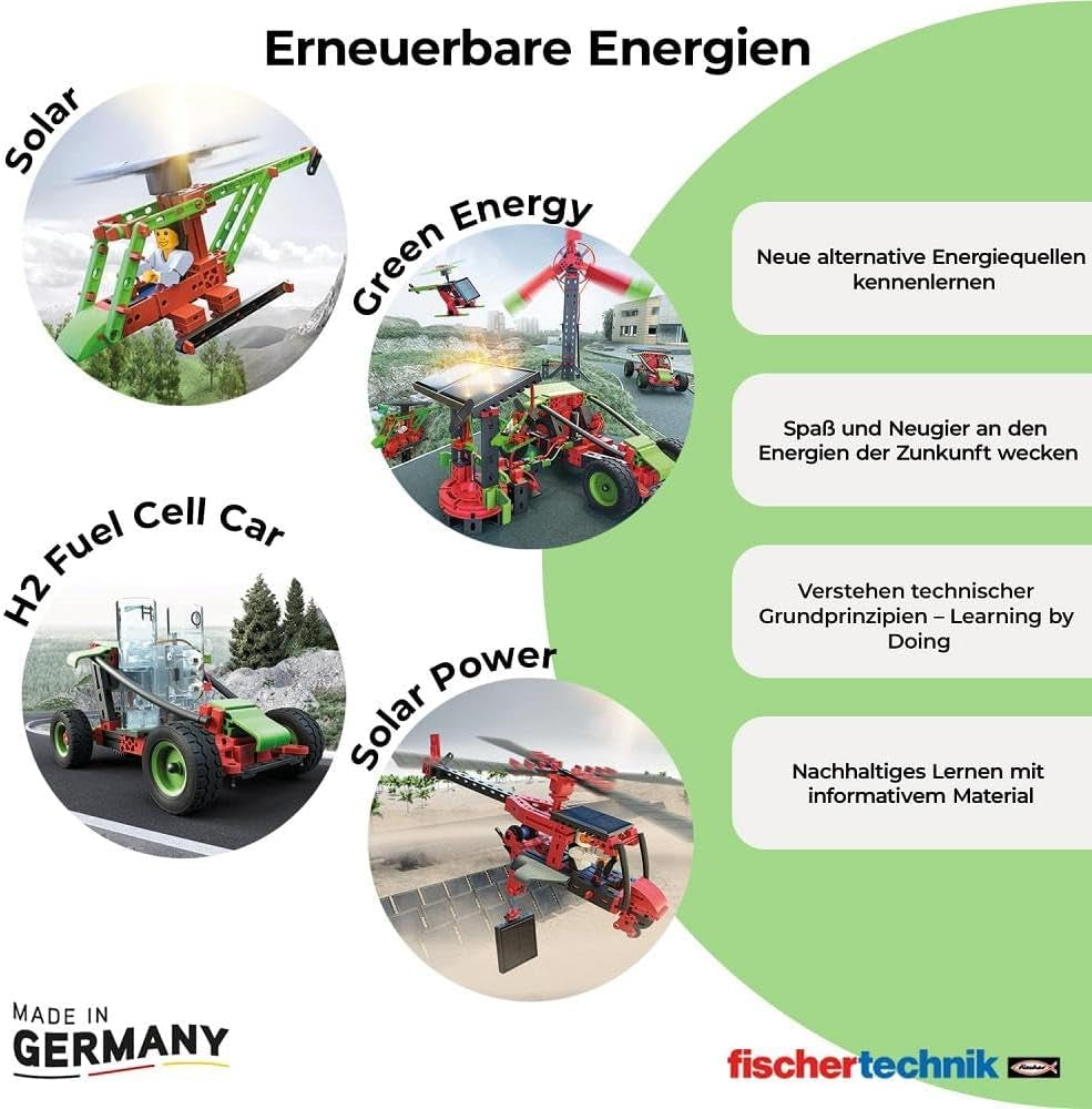 fischertechnik 559880 Profi H2 Fuel Cell Car – Bausatz für Kinder ab 9 Jahren, wasserstoffbetriebenes Fahrzeug zum Zusammenbauen, inkl. Motor & Brennstoffzelle, Schwarz