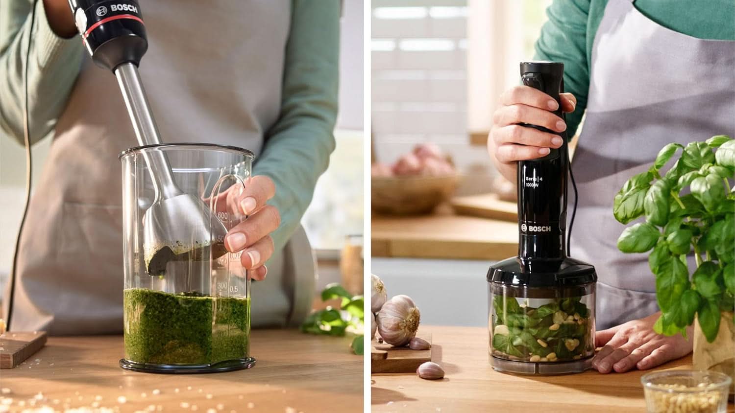 Mikser stojący Bosch Ergomaster Serie 4, 1000 W, Edelstahl-Mixstab, Zerkleinerer, Mix-/Messbecher, Schwarz Kitchen Naty Shop