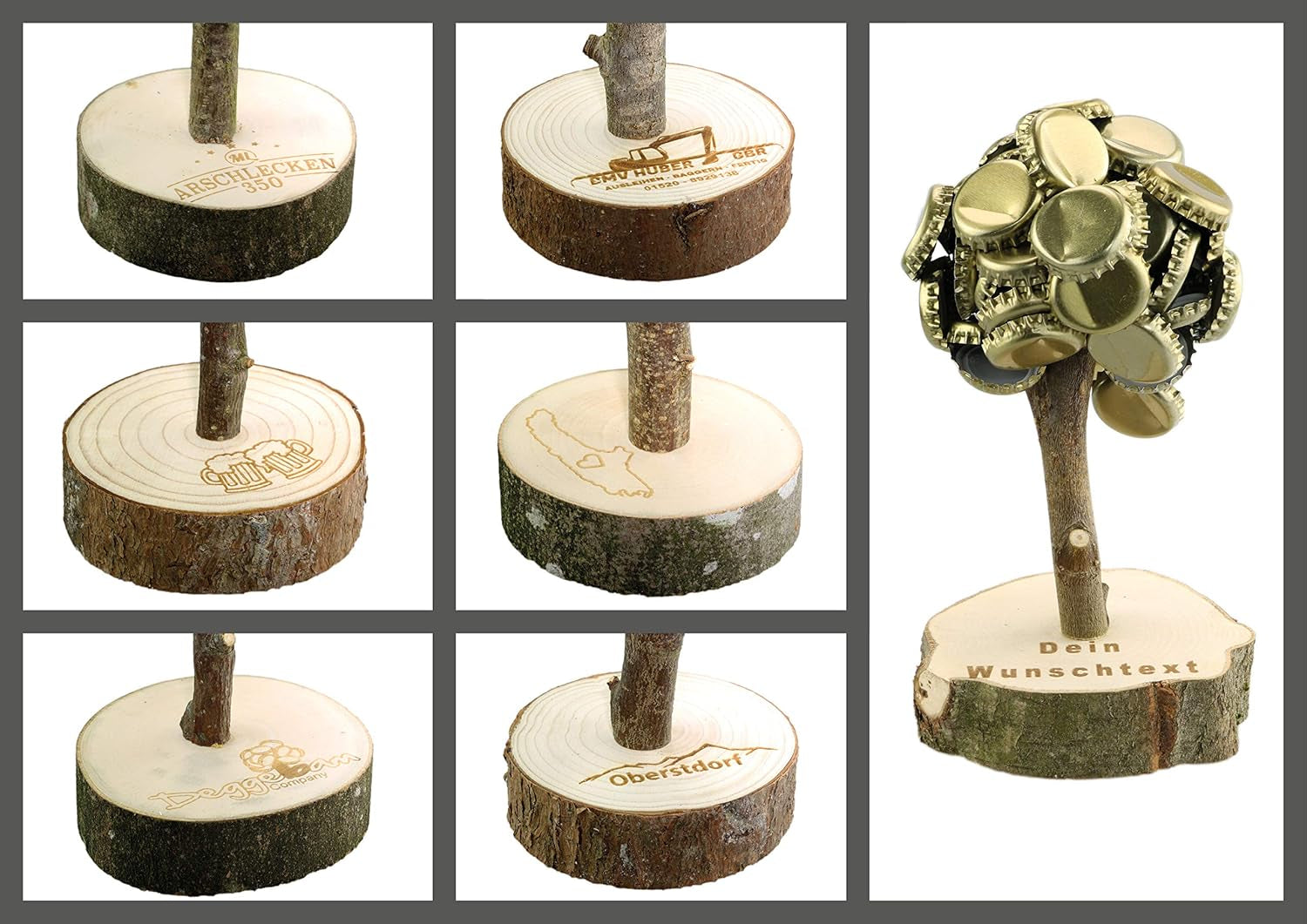 Der Deckelbaum -Naturbelassen- / Magnetbaum/Personalisiert Mit Deinem Wunschtext/Dein Persönliches