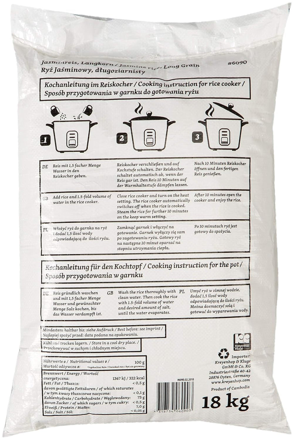Orez parfumat RICEFIELD, bob lung, 1 pachet (1 x 18 kg)