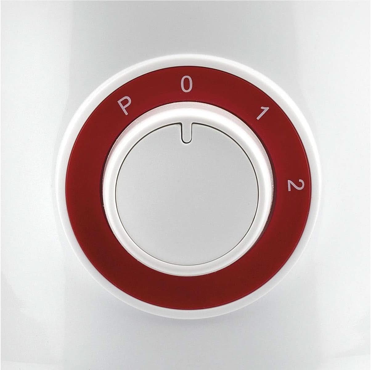 Mikser elektryczny Girmi FR46, 1,5 litra, 2 Geschwindigkeiten Mit Pulse-Funktion, 4 Edelstahlklingen, Messbecherdeckel, Messbecher Mit Scale, Sicherheitseinrichtung, Weiß/Rot Kitchen Naty Shop