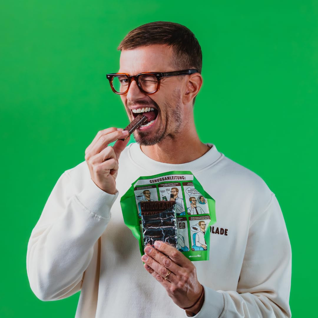 JOKOLADE 12 batonów x 140g Opakowanie ekonomiczne | Z karmelizowanymi orzeszkami ziemnymi i chrupiącymi płatkami zbożowymi | Wegańskie i bez kakao