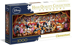 Clementoni 39445 Panorama Disney Orchestra - Puzzle 1000 piese de la 9 ani, puzzle pentru adulți cu imagine panoramică, joc de îndemânare pentru întreaga familie, ideal ca perete mural Puzzle Naty Shop