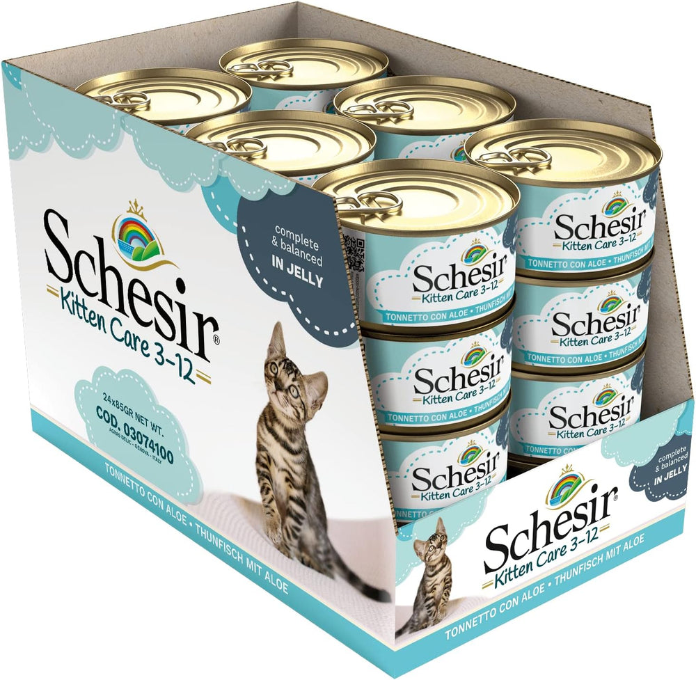 Hrană umedă pentru pisici Cat Jelly Kitten Tuna cu Aloe Vera, jeleu, 24 cutii x 85 g