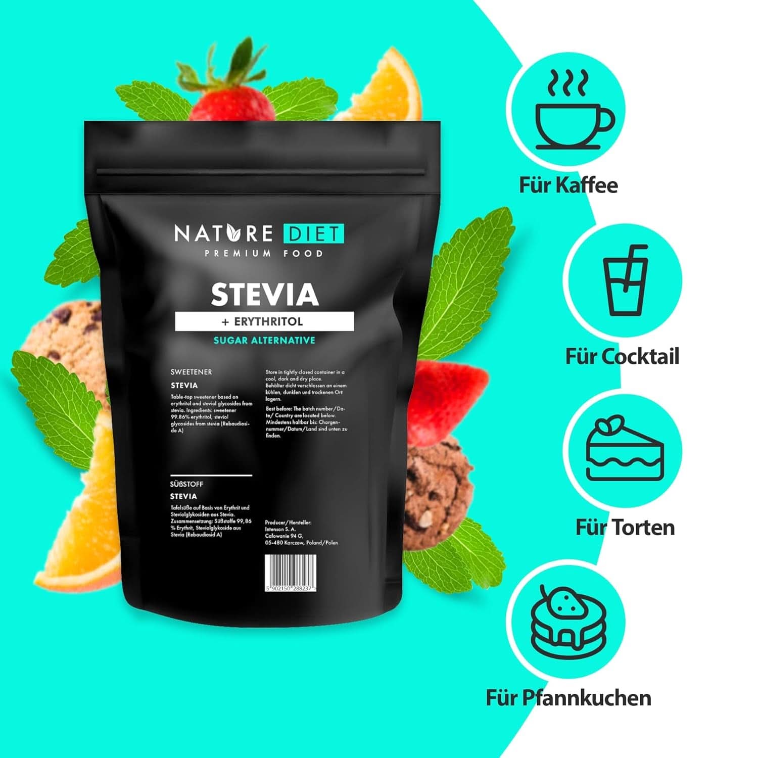 Nature Diet - Słodzik Stevia, 1 Kg Słodziki Naty Shop