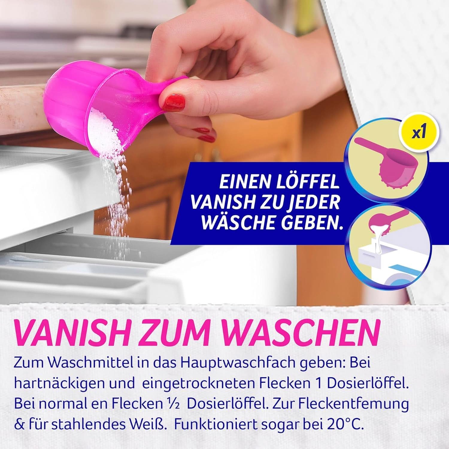 Vanish Oxi Action Powerwhite Powder - 1 X 1,125 Kg - pudră de îndepărtare a petelor și de îmbunătățire a rufelor fără clor - pentru rufe albe Detergenti Rufe Naty Shop