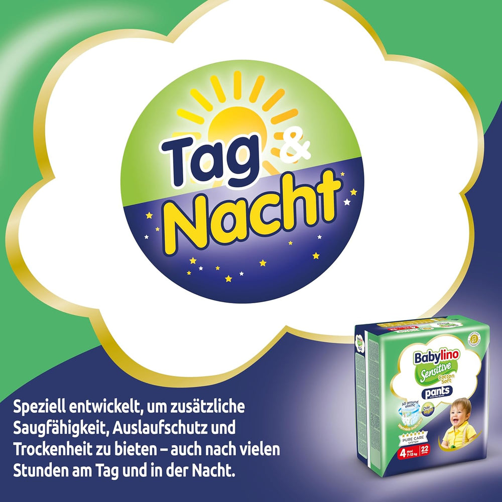 Pieluszki Sensitive Cotton Soft, rozm. 4, Spodnie Maxi (7-13 kg), 22 sztuki