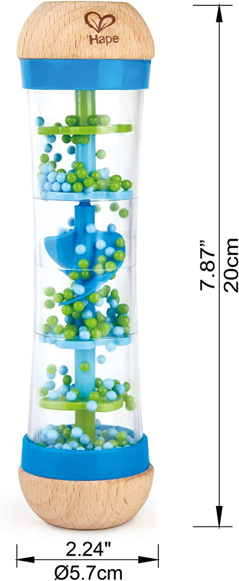 Hape rainmaker | mini jucărie muzicală cu clopoței din lemn, albastru Jucarii Bebe Naty Shop