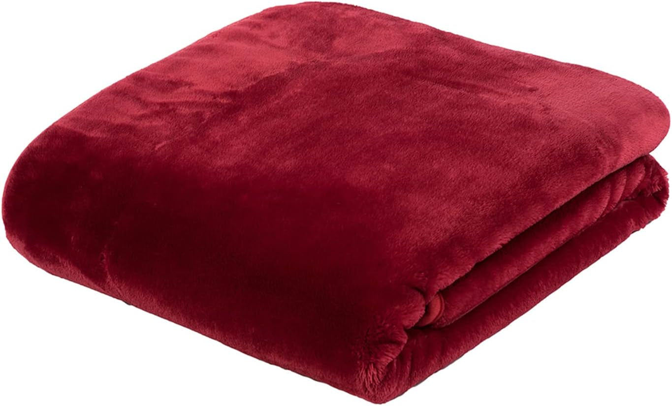 Gözze - Wygodny koc Premium Cashmere-Feeling, 500 G/M², 180 X 220 Cm - musztardowy Łóżka i koce Besuche den GÃ¶zze-Store Czerwony 180 X 220 cm