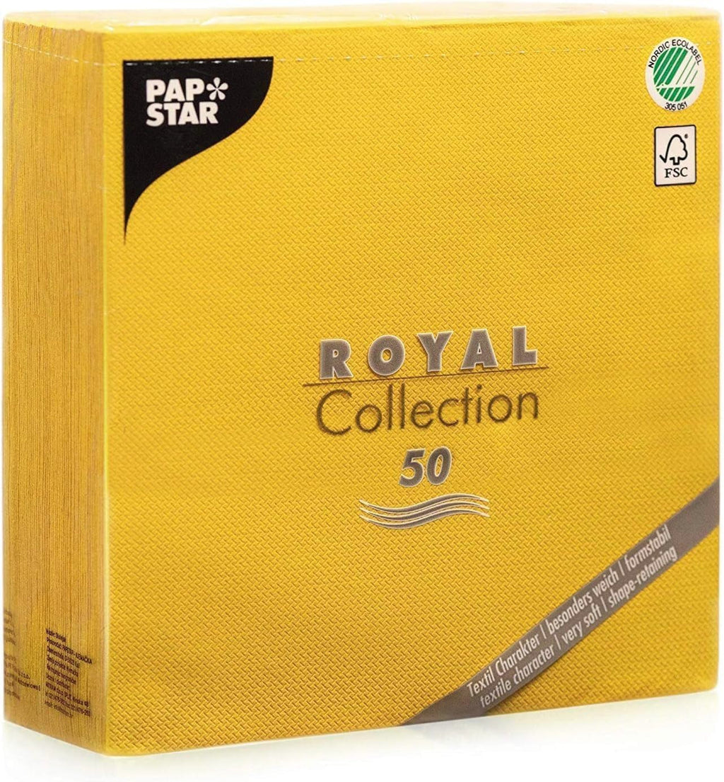 Șervețele Papstar / Șervețele Tissue Negre "Royal Collection" 40 X 40 Cm, 1/4-Fold, ideale pentru catering, gospodărie sau petreceri, #10452, 1 X 50Pack