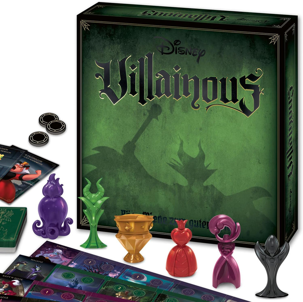 Gra rodzinna Ravensburger Disney Villainous, gra planszowa dla dzieci i dorosłych, 2-6 graczy, gra towarzyska dla dzieci w wieku od 10 lat ze złoczyńcami Disneya