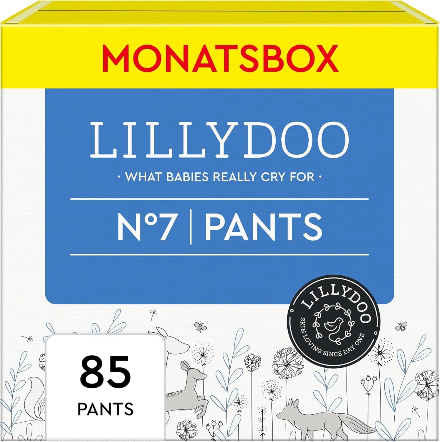 Pantaloni LILLYDOO prietenosi cu pielea, cutie lunara Mama si Copilul Naty Shop Marimea 7 (85 bucati)