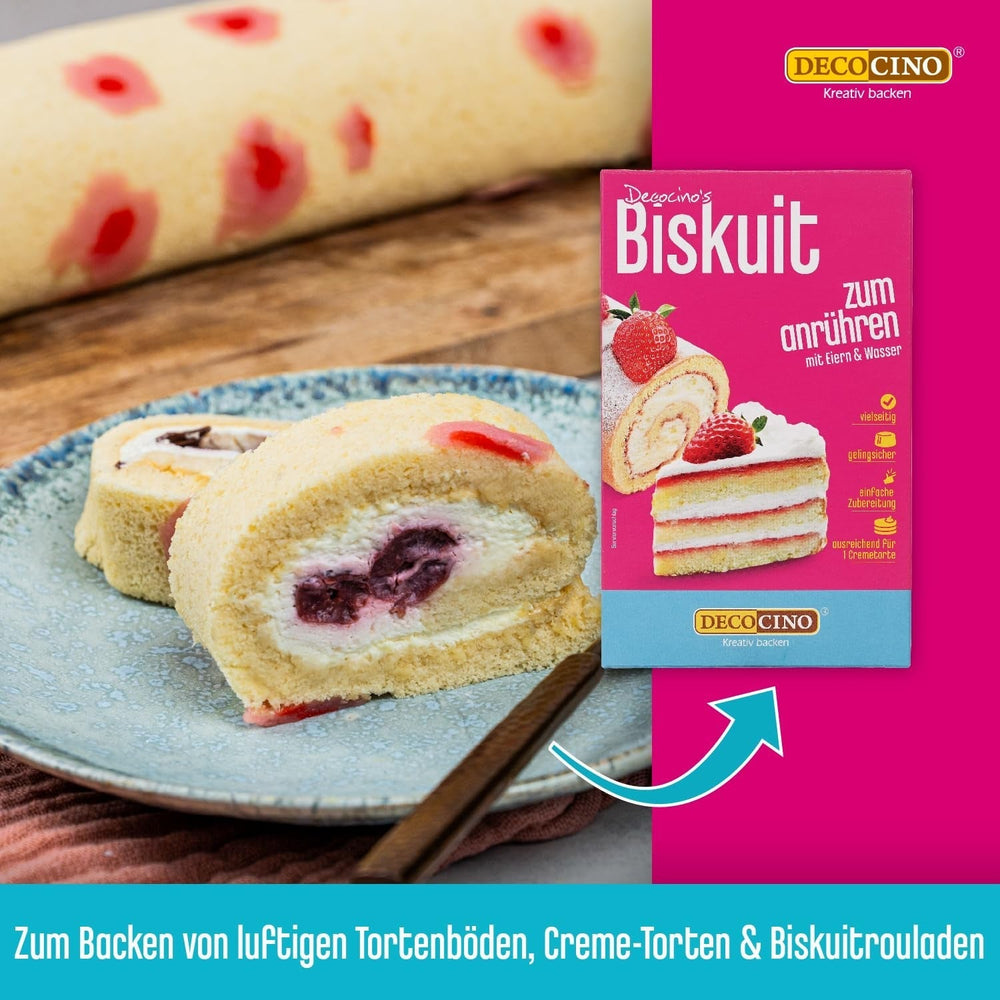 DECOCINO Biscuit Backmischung (250 G) – Einfache Zubereitung – Gelingsicher – Zum Backen Von Luftigen Biskuitböden, Creme-Torten, Biskuitrollen Uvm. Sklep Naty