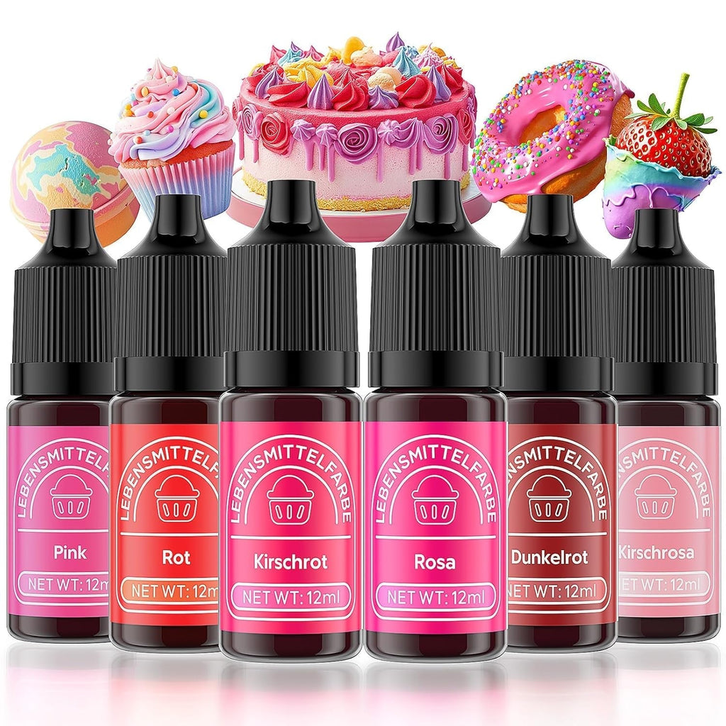 Colorant alimentar 6 culori x 12 ml, colorant alimentar lichid foarte concentrat pentru copt, set de coloranți alimentari pentru fondant, prăjituri de Crăciun, macarons, gogoși, fursecuri (curcubeu)