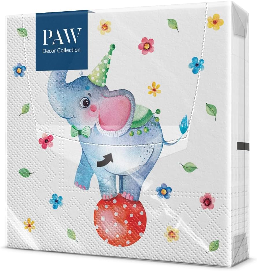 PAW - Șervețele 3 straturi (33 X 33 Cm) I 20 de bucăți I Perfect pentru petreceri, zile de naștere, sărbători I Decorațiuni de masă pentru petreceri pentru copii - Șervețele de hârtie colorate cu motiv - fotbal I minge de fotbal (pachet cu 2)