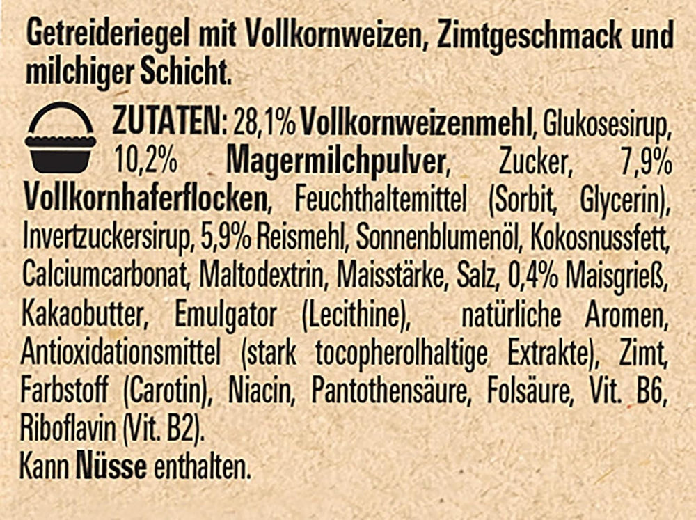 NESTLÉ CINI MINIS Batony cynamonowe, pełnoziarnista chrupiąca przekąska z wapniem, 8 opakowań (4 x 25 g każde)