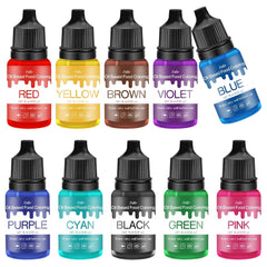 Fettlösliche Lebensmittelfarbe - 10 Farben Ölbasis Lebensmittelfarben Für Schokolade, Süssigkeit, Kuchen, Backen, Macaron - Konzentrierte Barwnik spożywczy Für Tortendeko, Buttercream, Fondant - Je 10Ml Naty Shop 10 ml (opakowanie 10Er)