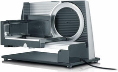 GRAEF SKS S32000, srebrna krajalnica elektryczna z całkowicie metalową obudową i szklaną podstawą Tarki i krajalnice Naty Shop