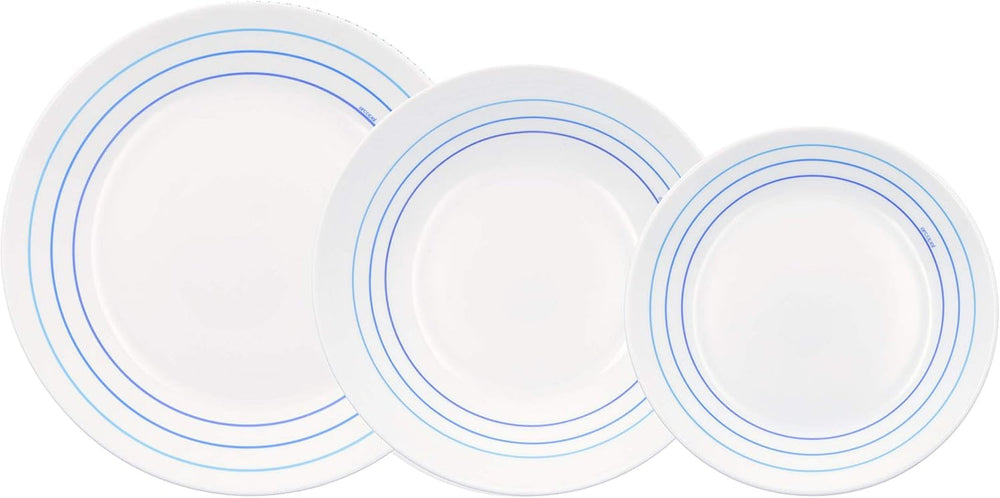 Luminarc Domitille Tafelservice, 18-Teilig, Opal, Keramik, Weiß Zestawy zastawy stołowej Naty Shop Avrei Blau