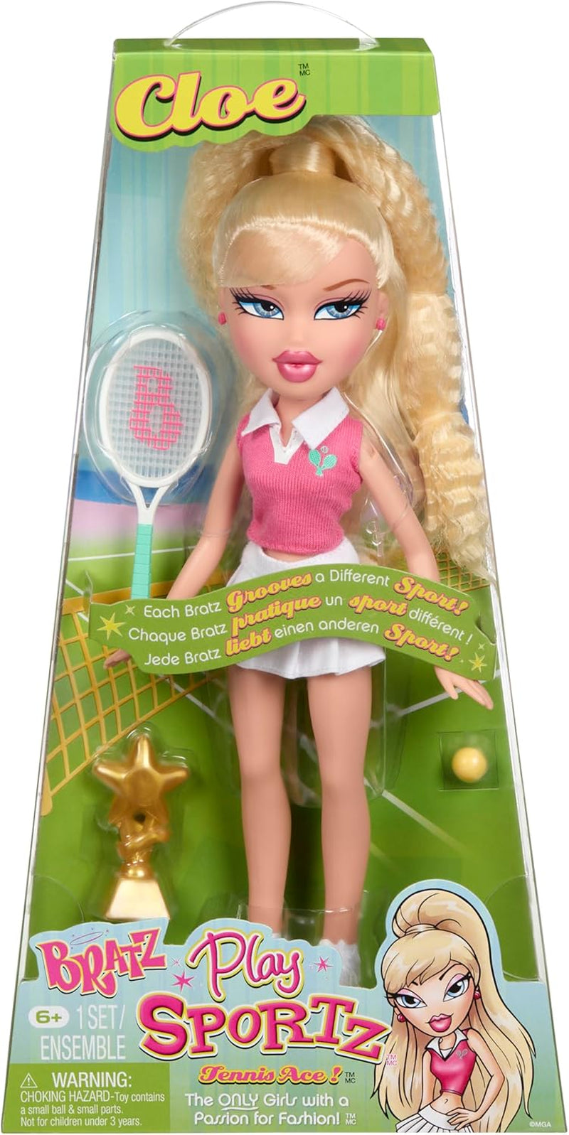 Bratz Play Sportz Cloe (Tenis) – păpușă de modă cu accesorii