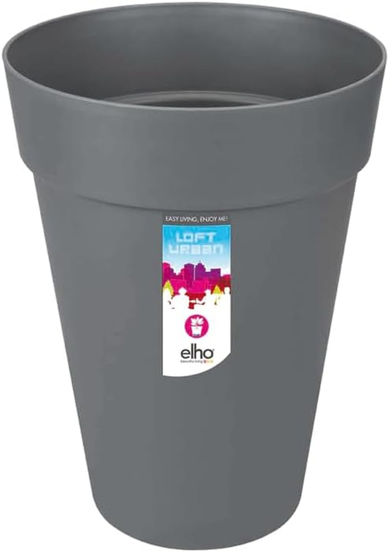 elho Loft Urban Round Tall 35 - Ghiveci de flori pentru exterior - Ø 33,5 x H 45,3 cm - Alb/Alb