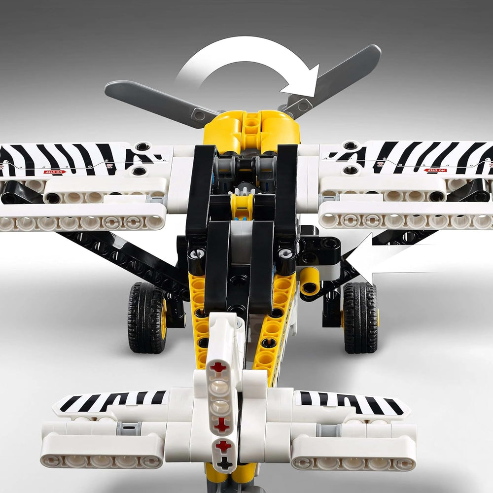 LEGO Technic Zabawka do budowania samolotu ze śmigłem dla dzieci Prezent dla chłopców i dziewcząt 8-letni 4-cylindrowy silnik tłokowy z obracającym się śmigłem Model samolotu 42198 Zestawy do budowania Besuche den LEGO-Store