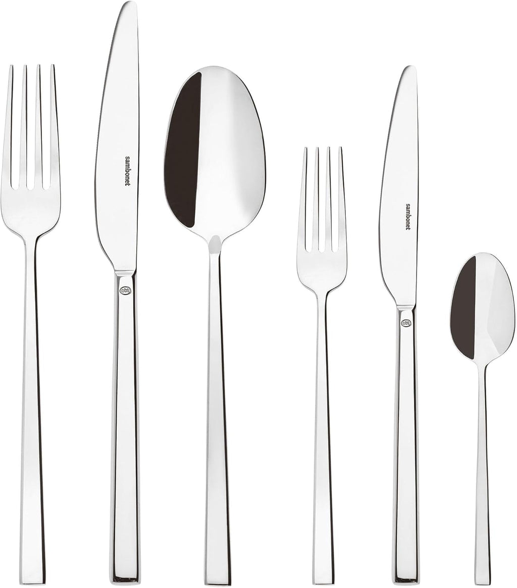 Sambonet 52562-N2 Rock oțel inoxidabil - Set de tacâmuri monobloc din oțel inoxidabil 18/10 Bucatarie Naty Shop Set 6 persoane - 36 bucăți