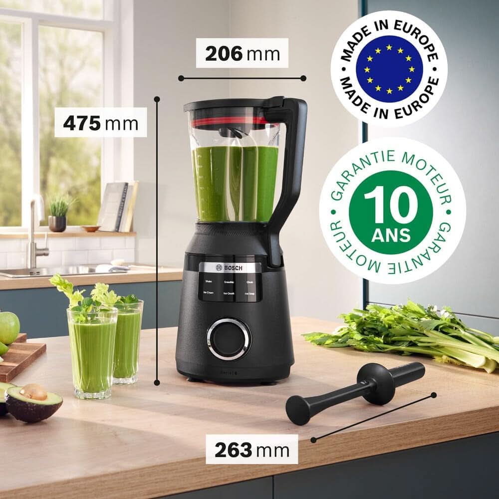 Mikser stojący Vitapower, seria 6, 1800 W, 6 programów, Prospeed Klingen, Tritan™-Krug, Schwarz, MMB6652B Kitchen Naty Shop