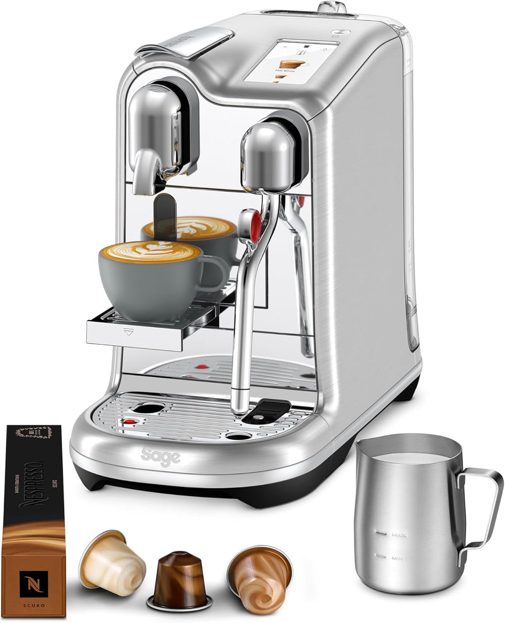Espressor Nespresso Creatista Pro de la Sage, oțel inoxidabil, oțel inoxidabil periat