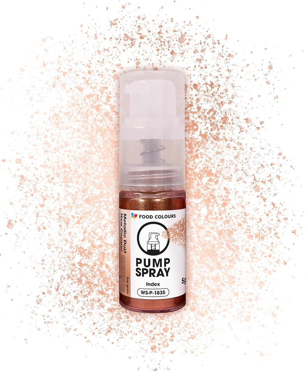 Spray alimentar cu sclipici comestibil NOUĂ pompă SILVER SHIMMERING 5G cu pudră metalică pentru decorarea rapidă și eficientă a prăjiturilor, cremelor, jeleurilor, pralinelor, decorațiunilor din ciocolată și zahăr