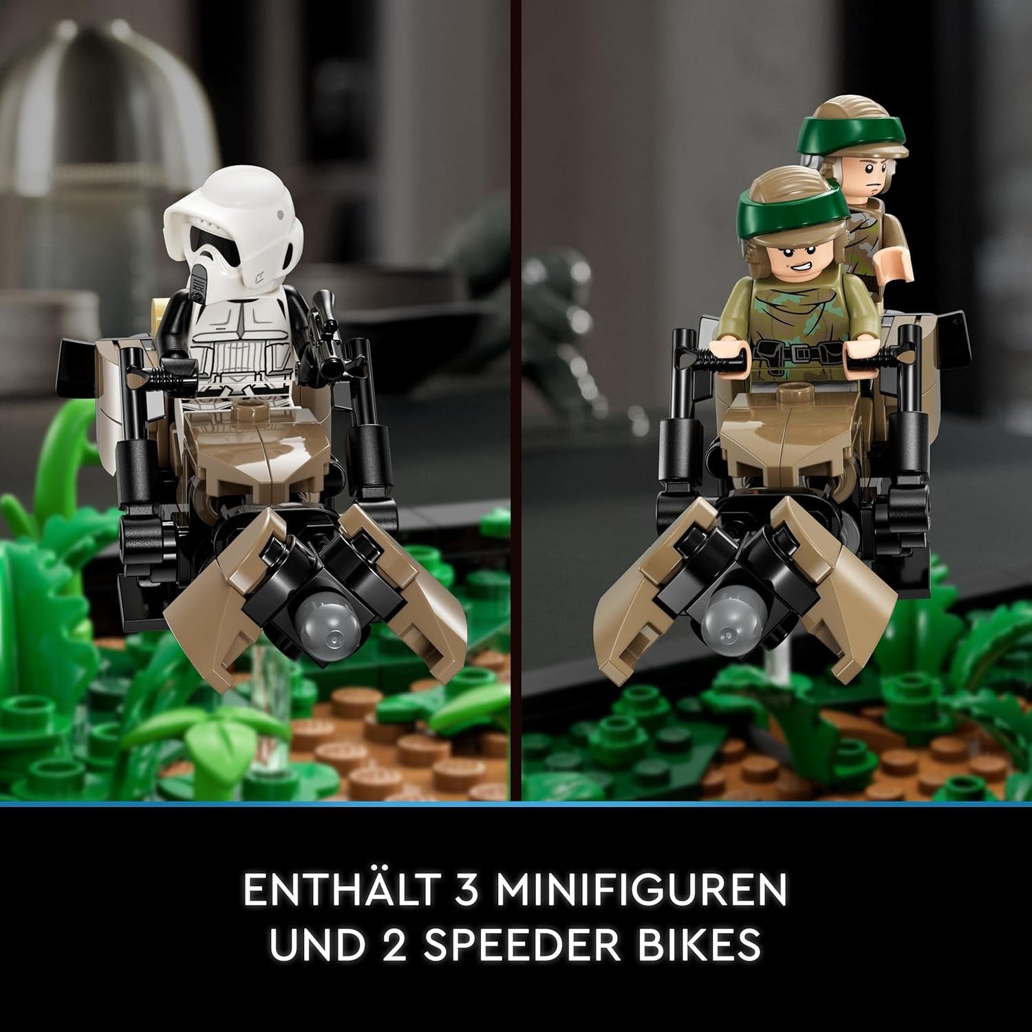 LEGO 75353 Star Wars Pościg na Endorze — zestaw dioramy, Powrót Jedi z Lukiem Skywalkerem, księżniczką Leią, żołnierzem zwiadowczym i ścigaczami, zestawy do budowania z okazji 40. rocznicy urodzin w sklepie LEGO