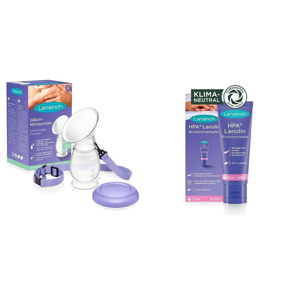 Lansinoh Silikon Milchpumpe & Muttermilchauffänger - Angenehmes & Extrem Weiches Silikon - Rettet Jeden Tropfen Muttermilch - Alternative Zu Milchauffangschalen, 1 Stück (1Er Pack) Akcesoria Żywność i karmienie piersią Bebe Naty Shop Bundle Mit Brustwarzensalbe Silikon-Milchpumpe Muttermilchauffänger