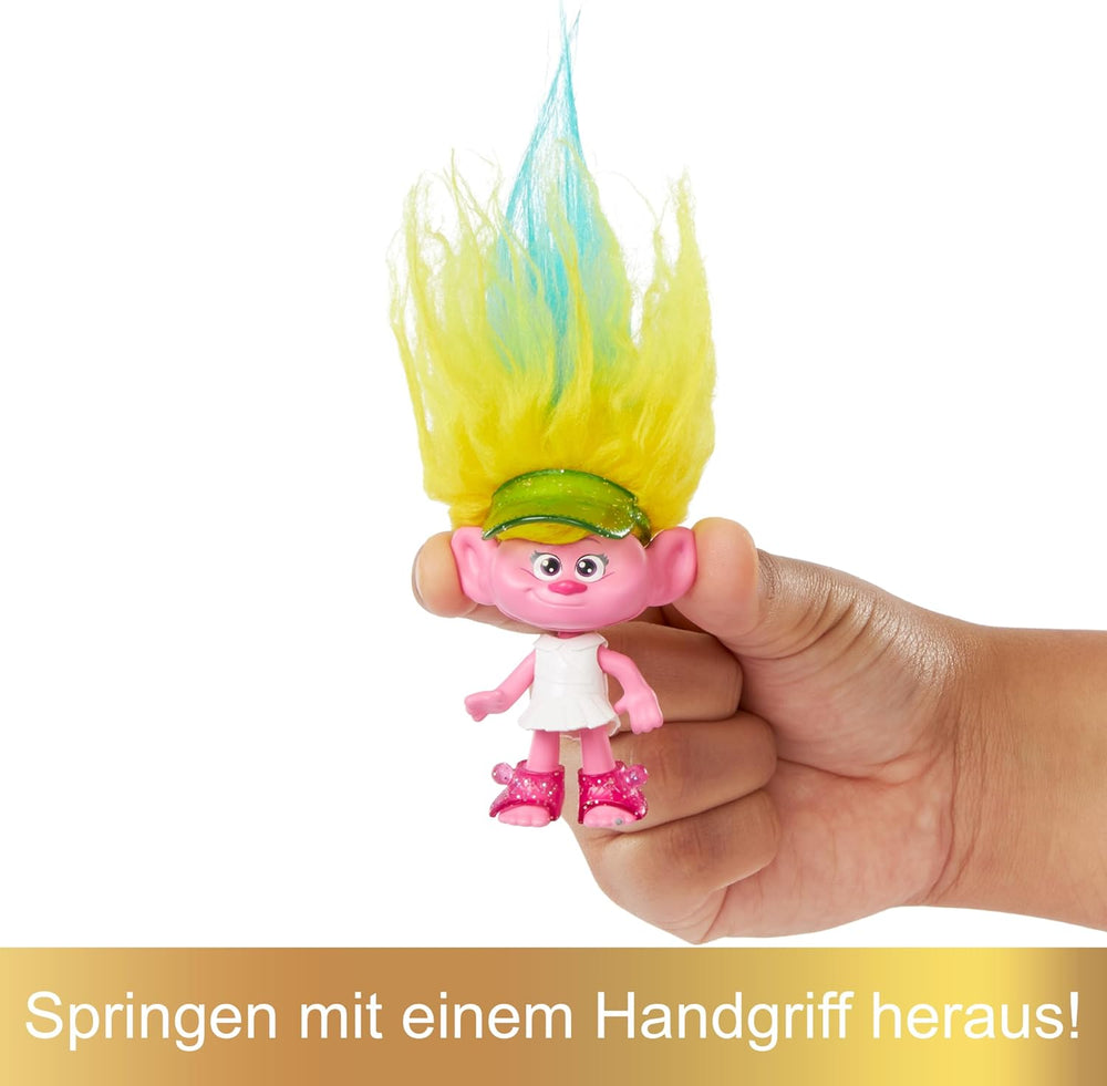 Mattel DREAMWORKS TROLLS United We Stand – Hairy Surprises Viva, păpușă cu păr de pluș galben strălucitor și 3 accesorii surpriză, pentru copii cu vârsta de 3 ani și peste, HNF11