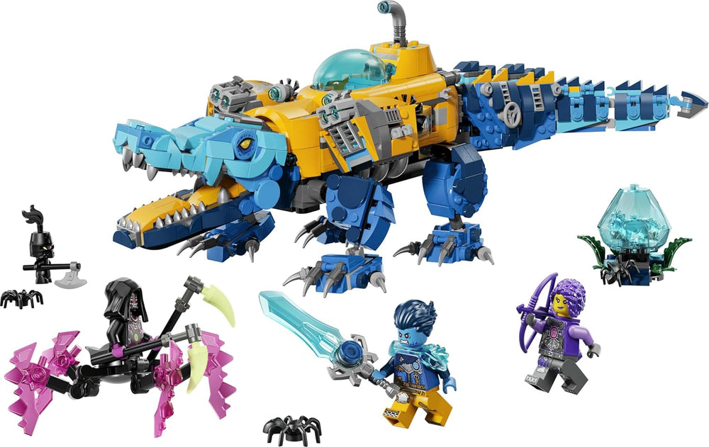LEGO DREAMZzz 2in1 Krokodil-U-Boot - Spielzeug verwandelbar in Adler-U-Boot - inkl. 3 Minifiguren, 2 Spinnen und Einer sammelbaren blauen Schatz-Kreatur - Geschenk für Jungen ab 8 Jahren - 71512